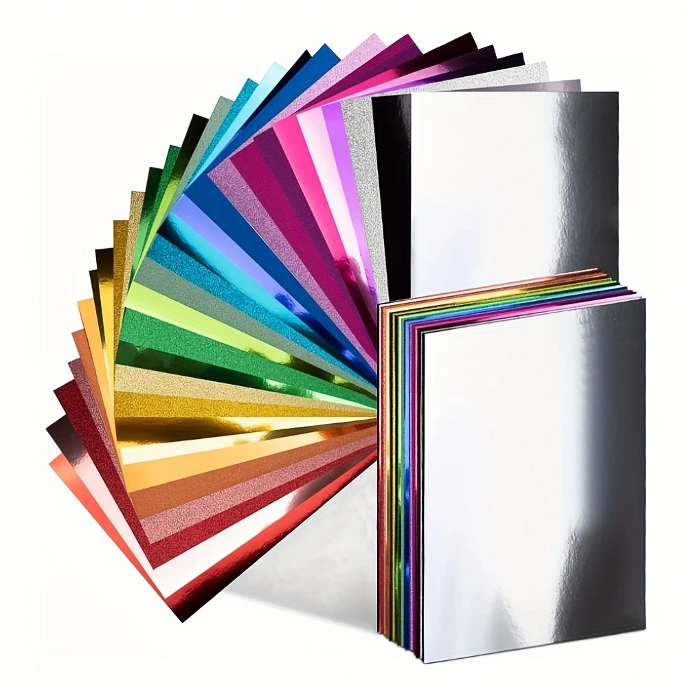 Glitter Vinyl Roll - กระจก Holographic สี Glitter กระดาษฟอยล์โลหะ 250gsm