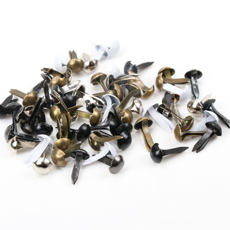 Embellishments For Scrapbooking - 100 ชิ้นผสมรอบโลหะ Brad Studs Spikes Scrapbooking