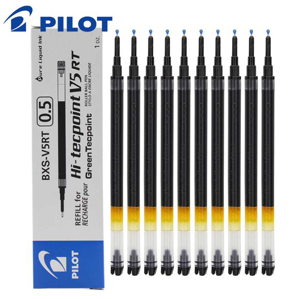 Pilot Pen V5 - BXS-V5RT รีฟิลนักบินญี่ปุ่น12ชิ้น/24ชิ้น0.5มม. สำหรับ BXRT-V5ความจุขนาดใหญ่เครื่องเขียนนักเรียนอุปกรณ์สำนักงาน