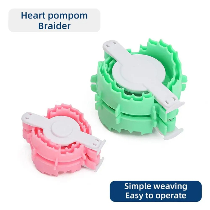 Pom Pom Maker Tool - เครื่องทำพู่ไหมพรม รูปหัวใจ อุปกรณ์ถักไหมพรม ทำพู่ไหมพรม 2 ชิ้น