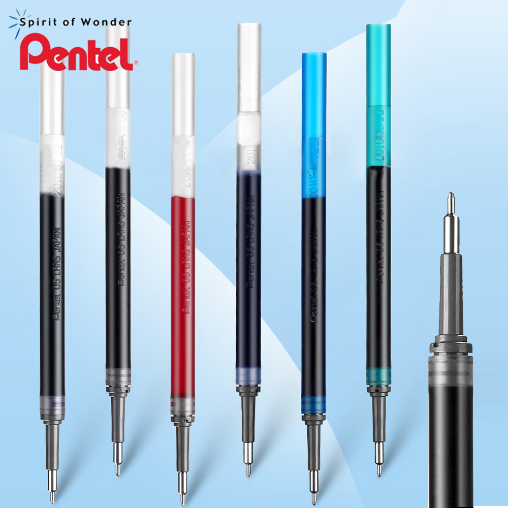 Pentel Pen Energel - 1เพนเทลเจลแบบเติม LRN5เรียบและแห้งเร็วสีเดิม0.5มม. สำหรับเครื่องเขียนปากกาลูกลื่น BLN75 BLN2005 BLN105