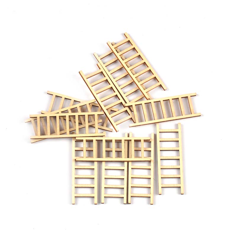 Craft Embellishments - 20 ชิ้น/ล็อต 20x60 มม.ธรรมชาติบันไดไม้ DIY ศิลปะและหัตถกรรมไม้