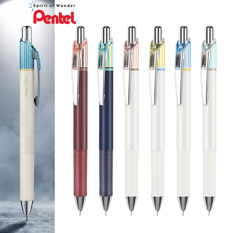 Pentel Pen Sign Pen - 1ชิ้นปากกาปากกาหมึกเจลเพนเทลแถบสี BLN75L แบบจำกัด energel ปากกาสีดำแบบแห้งเร็วอุปกรณ์สำนักงาน0.5มม.