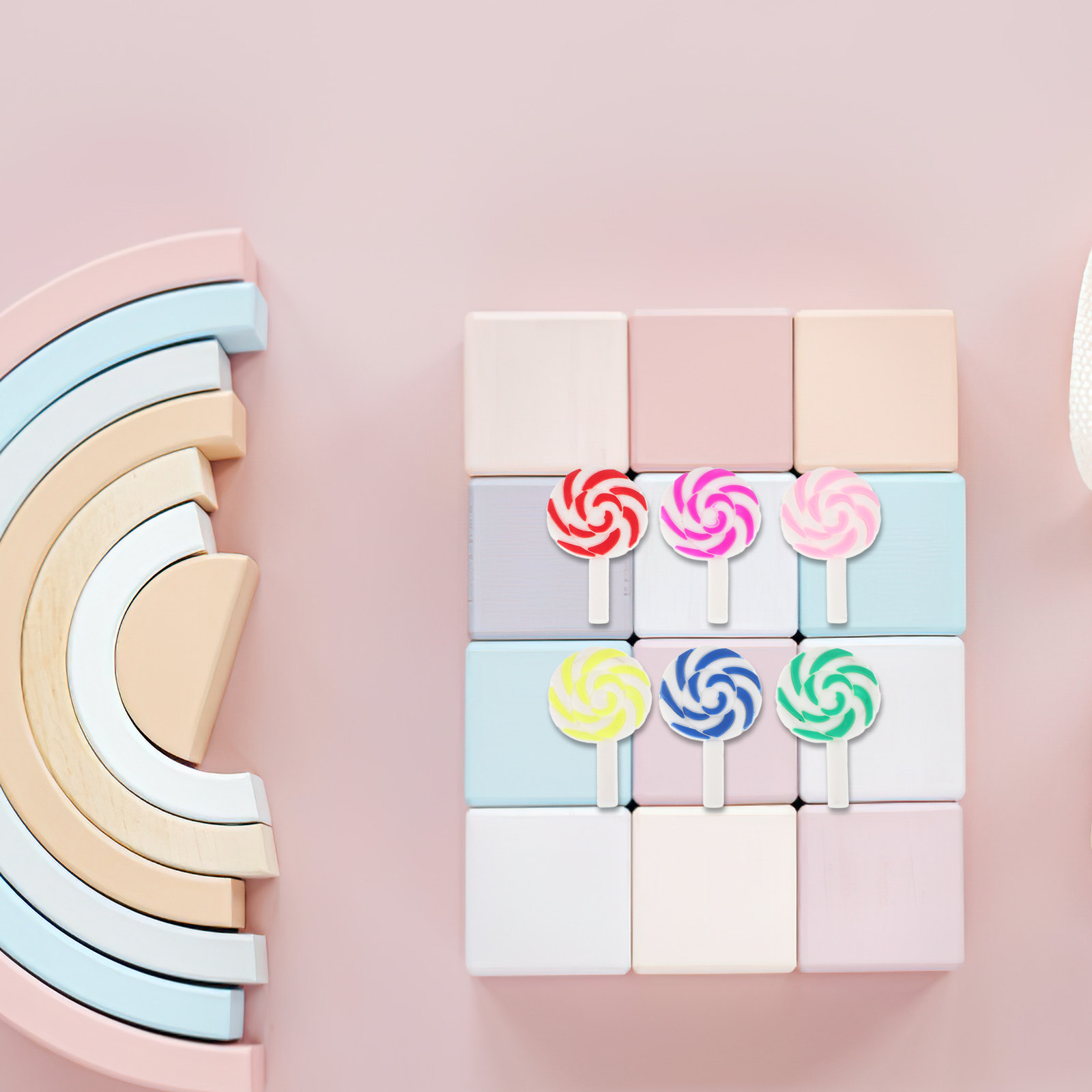 Craft Embellishments - 36 ชิ้น ลูกอมสีรุ้งสดใส วัสดุตกแต่งงานฝีมือ ดินโพลิเมอร์ วัสดุ