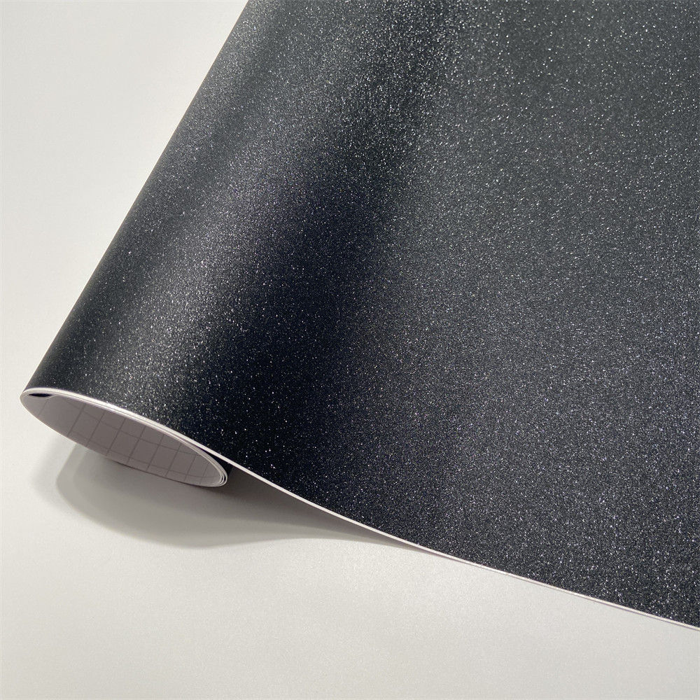 Glitter Vinyl Roll - ฟิล์มไวนิลสีดำประกายทรายแบบม้วนสำหรับหุ้มตัวรถและมอเตอร์ไซค์