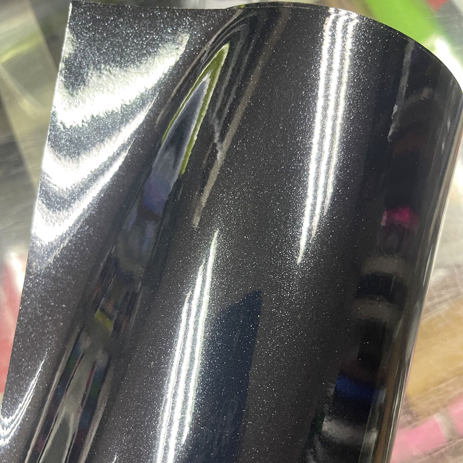 Glitter Vinyl Roll - ฟิล์มไวนิลเคลือบเงาสีดำขาวประกายมุก ขนาด 20/30/50 ซม.*100/200 ซม. พร้อมกาวในตัวสำหรับหุ้มรถยนต์