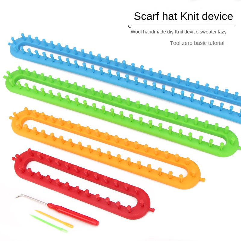 Pom Pom Maker Tool - ชุดถักทอ, ปอมปอมพลาสติก, ผ้าพันคอหมวกถุงเท้า, ผู้ผลิตผ้าพันคอ, ด้ามยาว, เครื่องมือทอผ้า