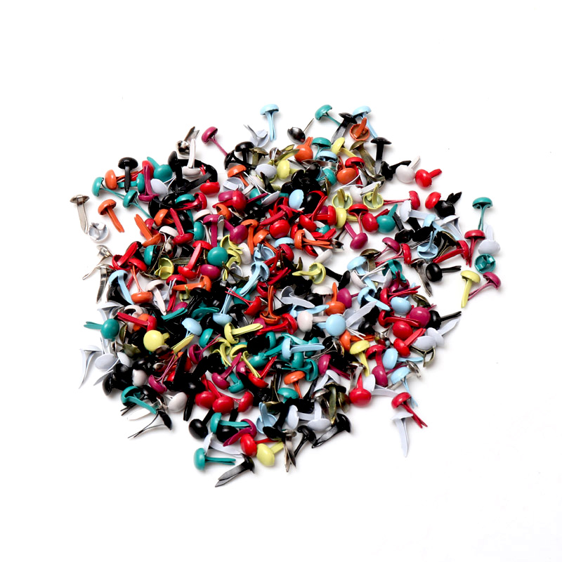Embellishments For Scrapbooking - หมุดโลหะหลากสีทรงกลม 100 ชิ้น สำหรับตกแต่ง งานฝีมือ DIY