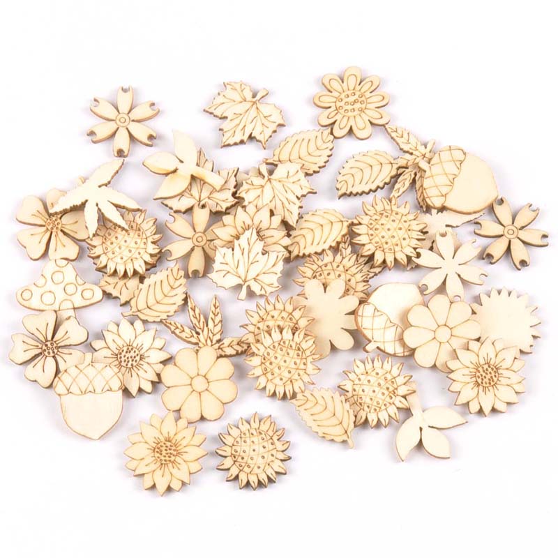 30ชิ้น25-30มิลลิเมตรไม้เครื่อง - Embellishments For Scrapbooking บทวิจารณ์และราคา