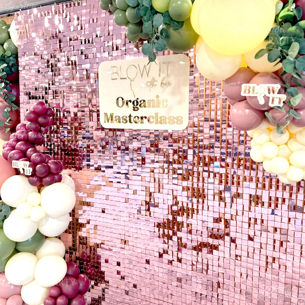 ฉากหลังผนังสีชมพูเงา 24-12 ชิ้ - Sequin Fabric Panel บทวิจารณ์และราคา