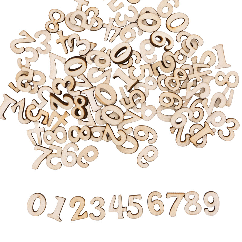 ตัวอักษรตัวเลขไม้มีตัวอักษร100 - Craft Embellishments บทวิจารณ์และราคา