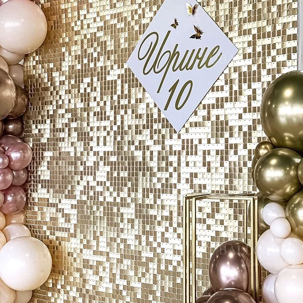 แชมเปญทอง Shimmer ฉากหลังแผง 1 - Sequin Fabric Panel บทวิจารณ์และราคา