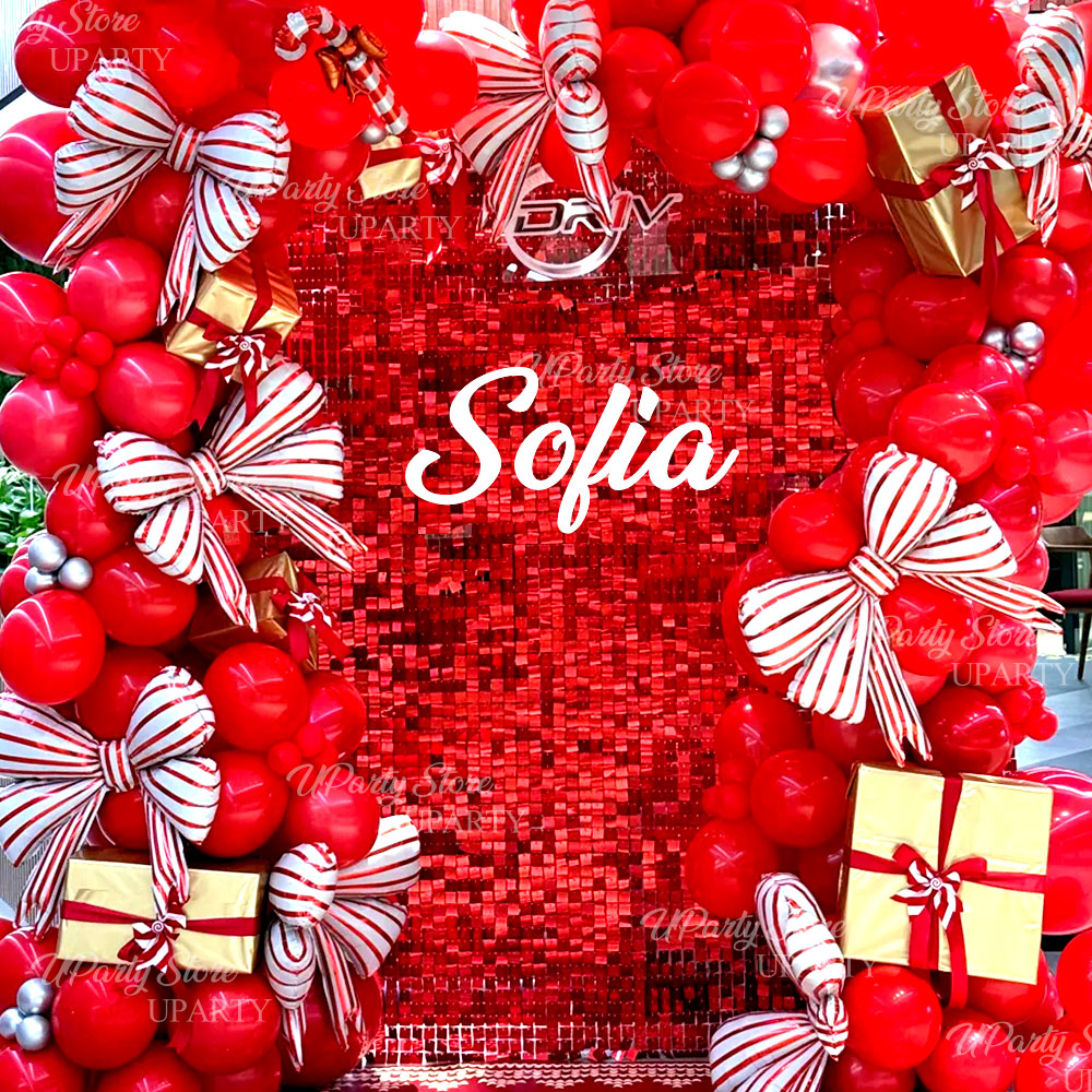 แผงฉากหลังผนังสีแดงระยิบระยับ  - Sequin Fabric Panel บทวิจารณ์และราคา
