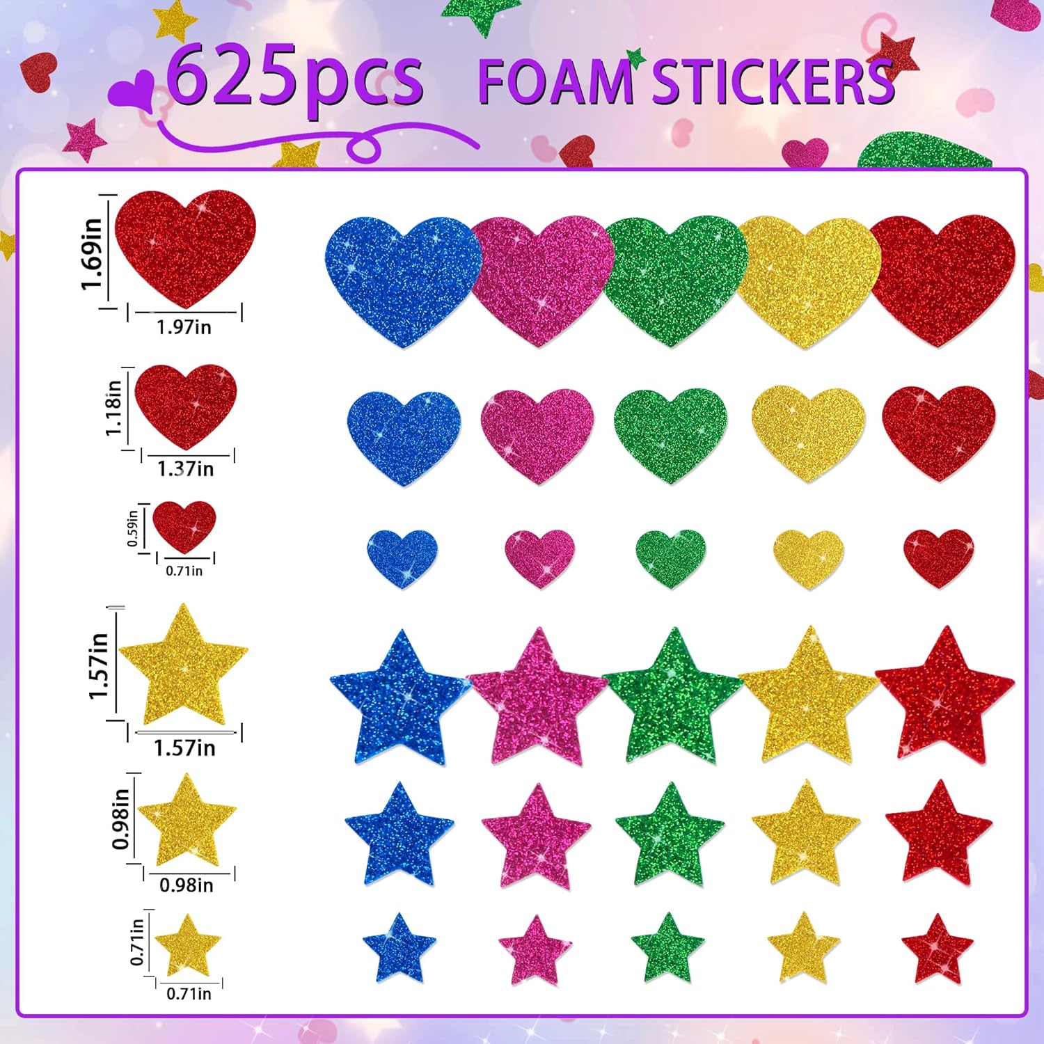625 ชิ้น สติกเกอร์โฟมรูปหัวใจก - Glitter Vinyl Roll บทวิจารณ์และราคา