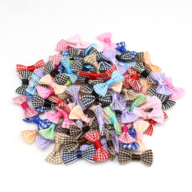 30 ชิ้น/ล็อต โบว์ริบบิ้นผ้าซาต - Embellishments For Scrapbooking บทวิจารณ์และราคา