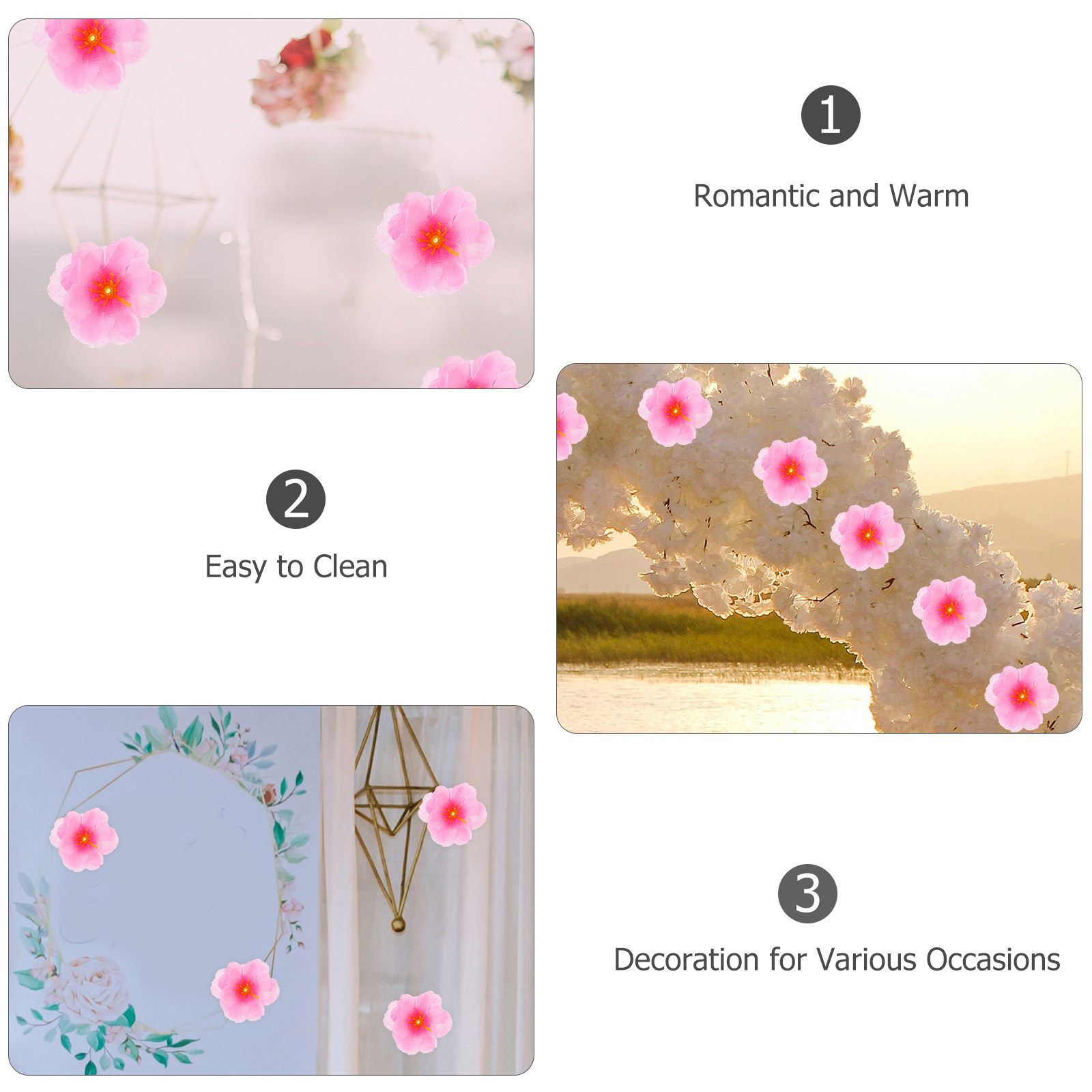 100 ชิ้น ผ้าตกแต่งลายดอกซากุระ - Craft Embellishments บทวิจารณ์และราคา