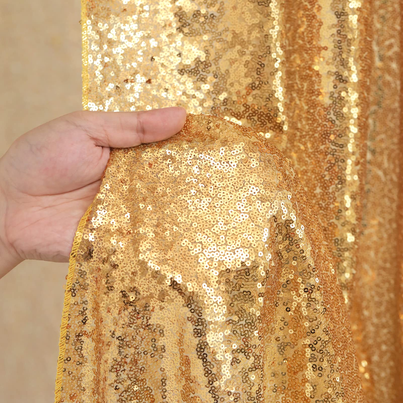 2PCS ทองเลื่อมปาร์ตี้ฉากหลังผ้ - Sequin Fabric Panel บทวิจารณ์และราคา