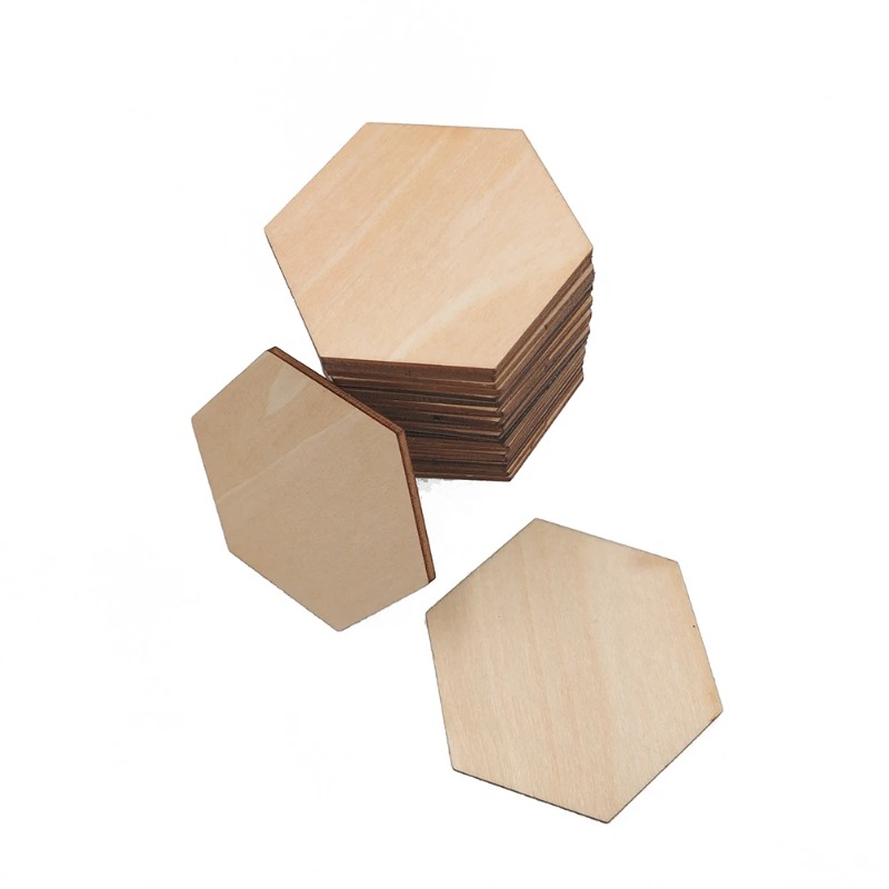 แผ่นไม้หกเหลี่ยมขนาด 10-120 มม - Craft Embellishments บทวิจารณ์และราคา