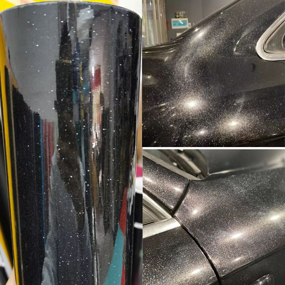 ฟิล์มไวนิลเคลือบเงาสีดำขาวประก - Glitter Vinyl Roll บทวิจารณ์และราคา