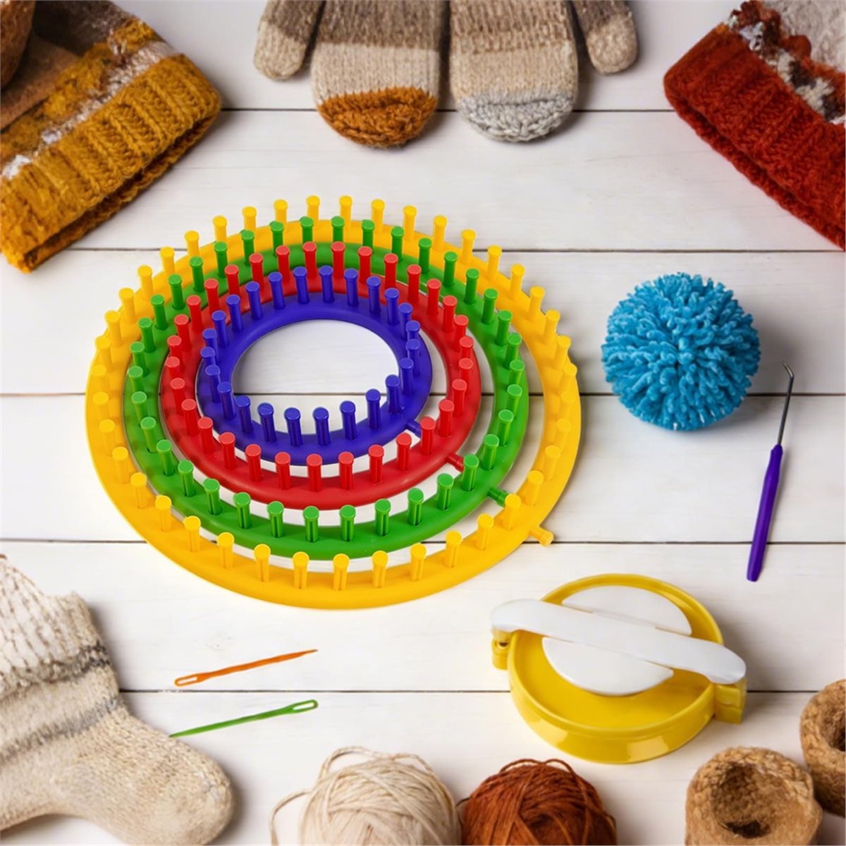 ชุดถักนิตติ้งน้ำหนักเบา พร้อมอ - Pom Pom Maker Tool บทวิจารณ์และราคา
